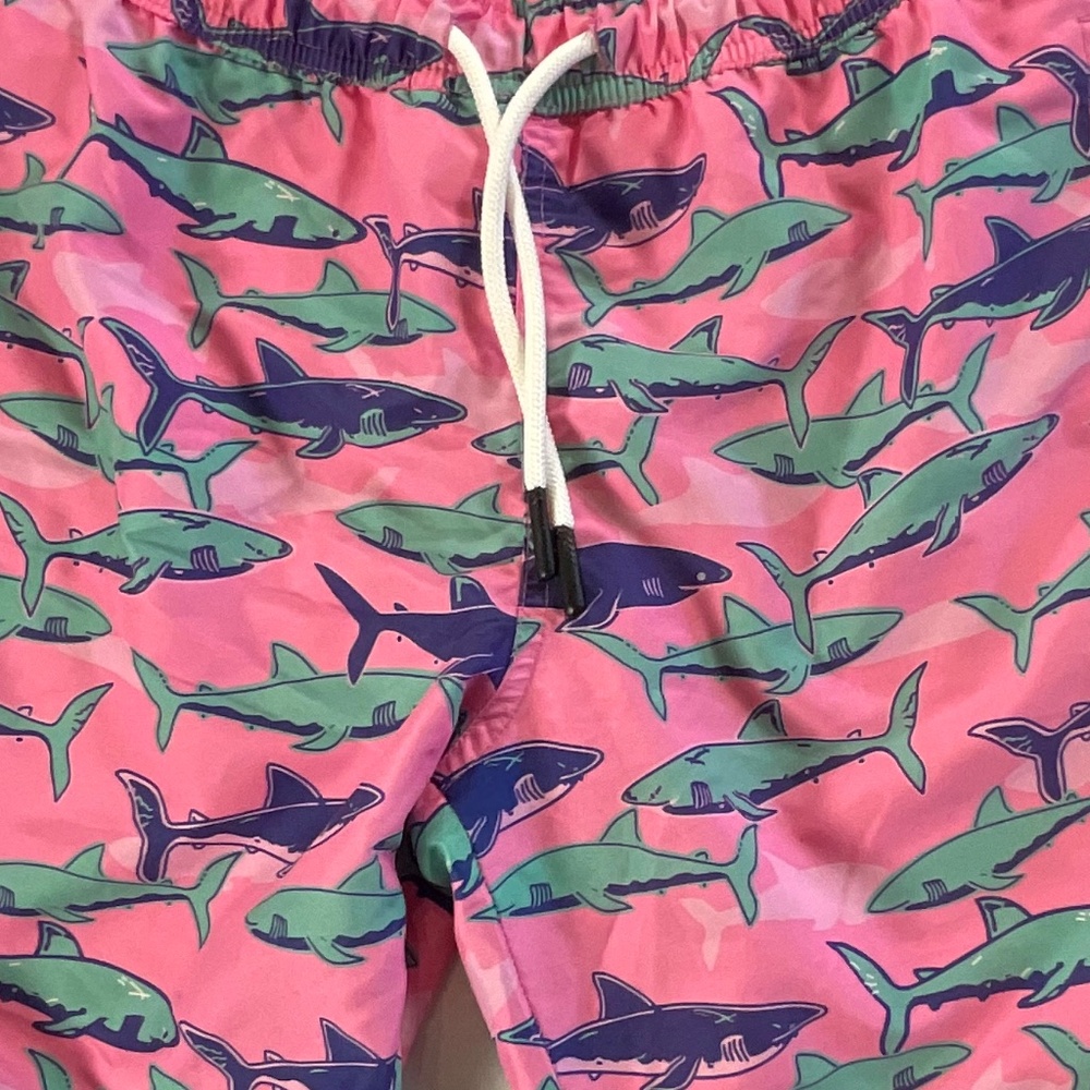 Maamgic Boys Pink Shark Swimming Trunks Size 14-16 - Picture 2 of 10
